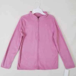 Oshkosh Girls Fleece Jacket Sz 14 Pink Full Zip Front Lightweight Relaxed Fit - Picture 1 of 12