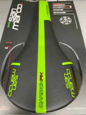 Selle San Marco Saddle Regale carbono FX largo (peça) preto verde - Imagem 1 de 4