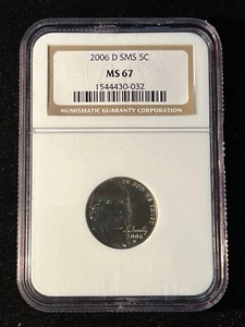 2006 D SMS JEFFERON NICKEL NGC MS 67 032 - Picture 1 of 4