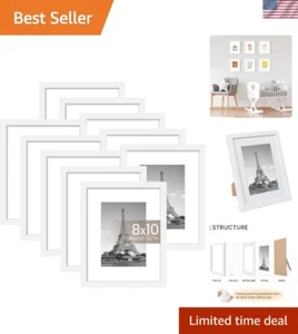 8x10 Picture Frame Set of 10, Display Pictures 5x7 with Mat or 8x10 Without M... - Picture 1 of 7
