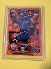 Jose Altuve Astros 2023 Topps Chrome Sapphire /25 Plus Base Sapphire Card.
