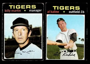 Tigers Set: 1971 Topps #180 AL KALINE HOF - VG+-VG.EX & #208 Billy Martin BONUS - Picture 1 of 4