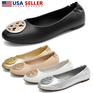 Women's Ballet Flats Shoes Round Toe Slip On Comfortable Dressy Office Shoes - Picture 1 of 30