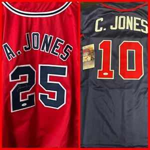 Chipper Jones & Andruw Jones Signed Atlanta Braves Custom Jerseys (JSA) - Picture 1 of 1