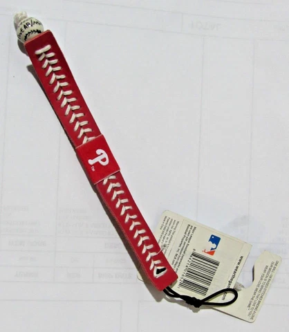MLB Philadelphia Phillies Red w/white Stitching Team Baseball Seam Bracelet Cover