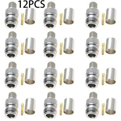 12Pcs N Female Crimp RF Connector for RG8 RG213 LMR400 Coax coaxial Cable Wire - Image 1 of 3