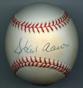 Hank Aaron signierter Baseball 1957 1969 Braves Brewers Hof PSA/DNA authentifiziert 2 - Bild 1 von 2