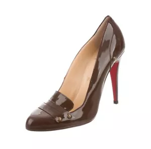 Christian Louboutin Lackleder spitz zulaufende Pumps braun Größe 10,5 kostenloser Versand - Bild 1 von 14