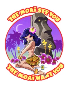 Impresión "THE MOAI SEE YOU - THE MOAI WANT YOU" TIKI ART (2017) Frank Cirocco - Imagen 1 de 1