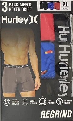 Трусы мужские Hurley Regrind Boxer упаковка 3 шт. X-Large 40-42 цвет лосось/синий/черный - Изображение 1 из 4