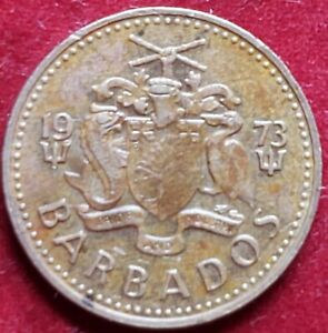 ◇MintSF◇1973-5 Cents, Barbados, Elizabeth II., Circulated Very Fine, (VF)