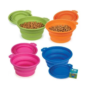 Portable Perro Comedero Bend-A-Bowls Plegable Comida y Agua para Traveling - Imagen 1 de 15