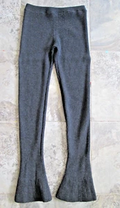 Prada Wool Ribbed Pants Knit Mid Rise Flare Size 42 (US 8) Charcoal Black Italy - Picture 1 of 11