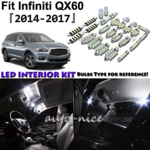 13x White LED Interior Lights Package Kit For 2014 2015 2016 2017 Infiniti QX60 - Picture 1 of 10