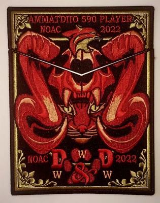 NEW OA LODGE! AMMATDIIO 590 BSA UT 2022 NOAC 2-PATCH DUNGEONS & DRAGONS MERGER - Image 1 of 2