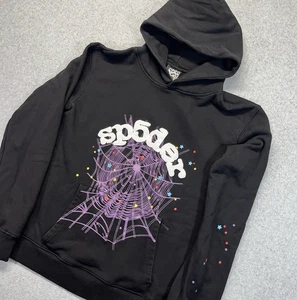Sp5der Hoodie Erwachsene Große L Schwarz Pullover Sweatshirt Web Sterne RAR - Bild 1 von 10