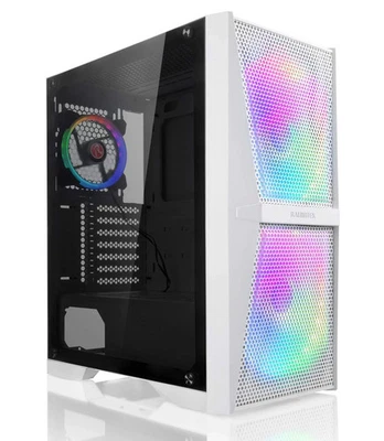 SILENOS MS White, a ATX Tower case with Mesh at Front and Tempered Glass (4.0... - Image 1 of 4