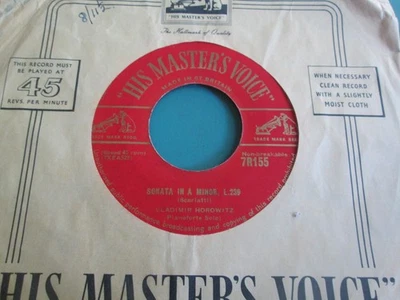 Vladimir Horowitz: Sonata In A Minor L.239 / Major L.483 7" Vinyl Single 7R155 - Image 1 of 2