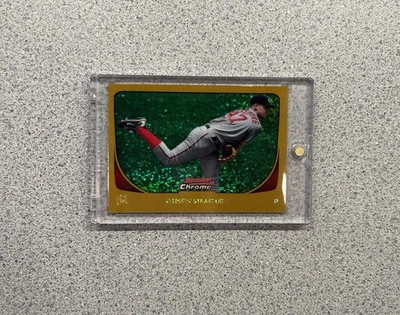 2011 Bowman Chrome #159 Stephen Strasburg Gold Canary Diamond 1/1 WS MVP RARE - Image 1 of 2