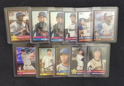 Lote refractor negro cromo Topps Heritage (11) 2025 #/76 lote estrella y veterano Foto 1 de 4