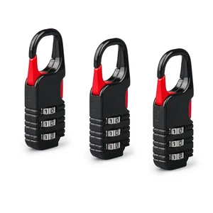 3pz Mini Zaino Cerniera Lucchetto con Combinazione a 3 Cifre per Valigia Bagaglio - Foto 1 di 5