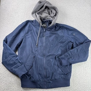 Hollister Jacket Mens L Blue Full Zip Long Sleeve Hoodie Casual Workwear Preppy - Picture 1 of 11