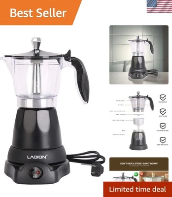 Elegant 6-Cup Electric Moka Pot - Portable Cuban Coffee Maker with Auto Shut-off - Image 1 of 4