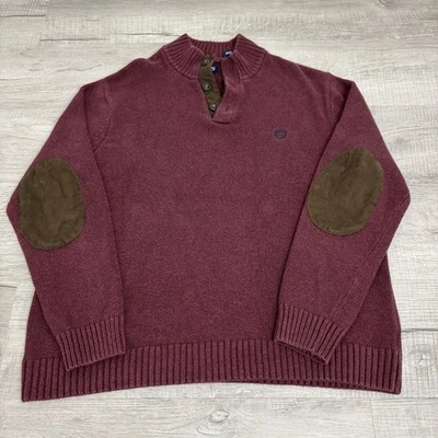 Suéter Pullover Chaps Sólido Granate Acolchado Codo Para Mujer’s XL Foto 1 de 4