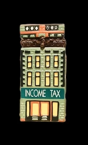 1999 Monopoly Income Tax Hinged Porcelain House Trinket Box Original Box & Deed - Picture 1 of 10
