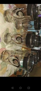 Set of 6 Dorothy Thorpe Silver Band Highball Glasses 5 Inch - Picture 1 of 7