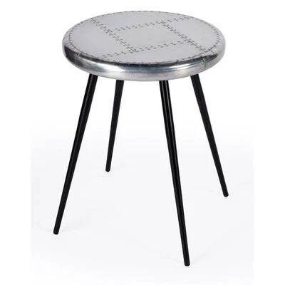 Pemberly Row Modern / Contemporary Silver Metal Aviator Accent Table