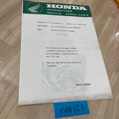 Honda moto 1980 CB 650 750 900 note technique SAV contrôle panne allumage - Photo 1/4