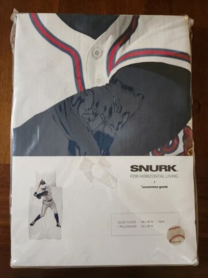 New Atlanta Braves MLB Baseball Twin Size Duvet Cover & Sham Boys Bedding - Image 1 of 4