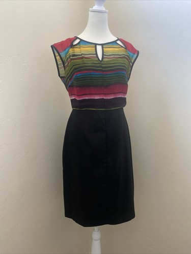 Abito estivo Alyx nero multicolore multicolore manica ad aletta con cerniera posteriore taglia 6 abito