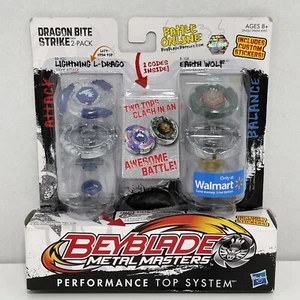 Beyblade Dragon Bite Strike 2-Pack Lightning L-Drago Earth Wolf (NEW) Walmart - Picture 1 of 10