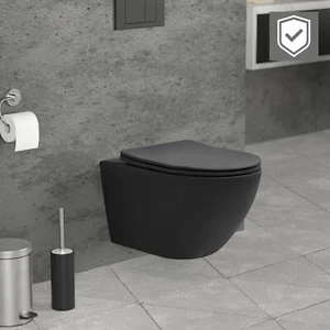 Spülrandloses Wand Hänge WC lang Nano-Beschichtung Toilette Softclose WC-Sitz - Bild 1 von 10