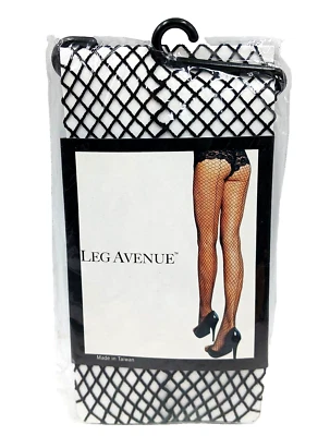 Leg Avenue Pantyhose Women's One Size Lycra Industrial Net Back Seam Black New - Image 1 of 3