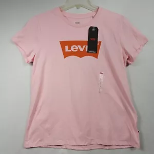 NWT* Levi's Womens T Shirt Size L Pink Short Sleeve Crew Neck Cotton - Picture 1 of 14