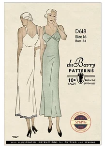 1930s Straight or Bias cut Slip Vintage Sewing Pattern Bust 34 - Picture 1 of 2