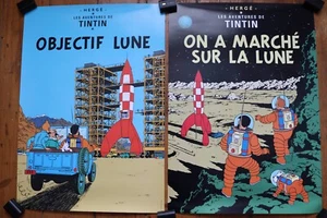 Pair of Tintin 'Destination Moon' Prints Tintin Museum - Picture 1 of 18
