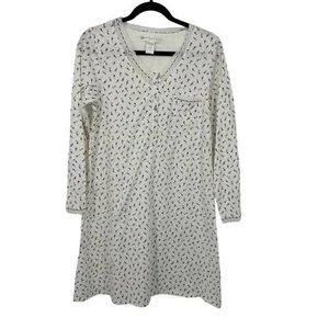 Eileen West nightgown women size large long sleeve knee length 100% cotton - Picture 1 of 9