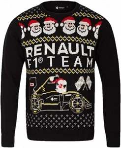 NEW RENAULT F1® TEAM Official product Christmas jumper Black Ugly Sweater LARGE - Picture 1 of 6