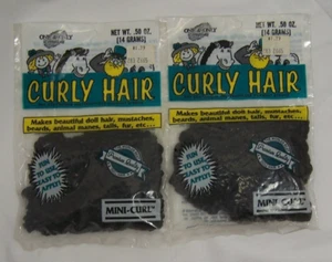2 New Bags of One & Only Creations Midnight Black Curly Hair for Dolls - Picture 1 of 4