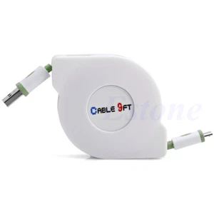 3/6/9ft Micro USB Cable for Phone Charger Retractable Charging Cord Data Sync - Picture 1 of 2