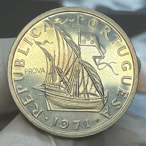 🇵🇹 Portugal  10 Escudos 1971  “PROVA" in Relief  GEM PROOF UNC - Picture 1 of 4