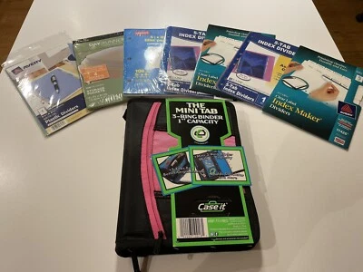 CASE IT THE MINI TAB CARPETA DE 3 ANILLAS 1 PULGADA CAPACIDAD ROSA LOTE DE INSERTOS VALOR $89 Foto 1 de 4