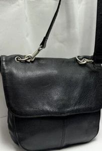 Naturalized Genuine Soft Leather Crossbody/Shoulder Messenger Bag Black - Picture 1 of 14