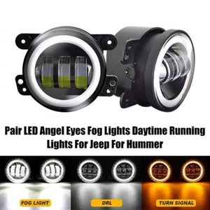 1 Pair Bumper LED Fog Lights Passing Lamp DRL Angel Eyes For 2003-2009 Hummer - Picture 1 of 16