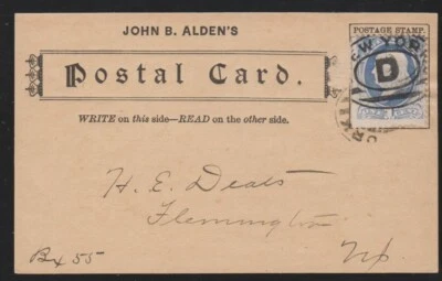 Pioneer post card prepared by John B. Alden, c. 1885, very few known - Image 1 of 2