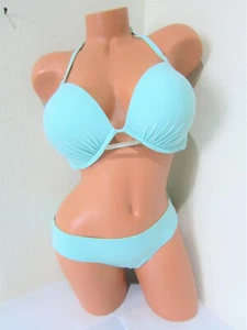 LOT Victoria Secret BOMBSHELL LOGO MALTA RUCH CHEEKY BIKINI SWIM SUIT 38 D M Set - Picture 1 of 10